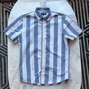H&M Blue and White Casual Button Down Shirt